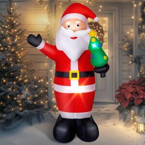 ⚡8FT Christmas Inflatable  Large Blow up Santa Built-in LED Outdoor Decoration